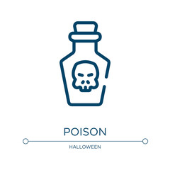Poison icon. Linear vector illustration from halloween collection. Outline poison icon vector. Thin line symbol for use on web and mobile apps, logo, print media.