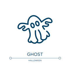 Ghost icon. Linear vector illustration from halloween collection. Outline ghost icon vector. Thin line symbol for use on web and mobile apps, logo, print media.