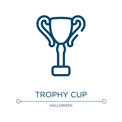 Trophy cup icon. Linear vector illustration from horses collection. Outline trophy cup icon vector. Thin line symbol for use on web and mobile apps, logo, print media.