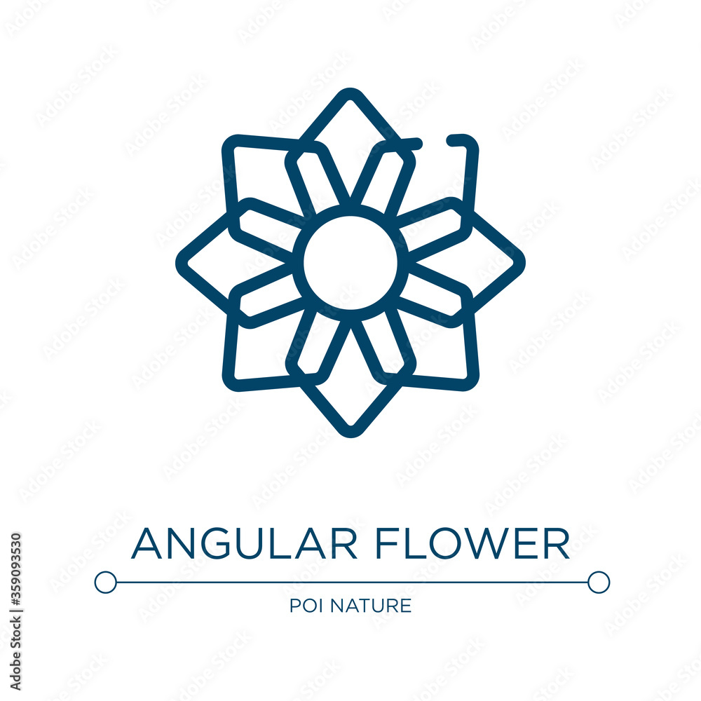 Poster angular flower icon. linear vector illustration from poi nature collection. outline angular flower i
