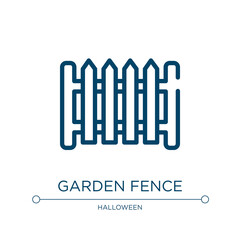 Garden fence icon. Linear vector illustration from poi nature collection. Outline garden fence icon vector. Thin line symbol for use on web and mobile apps, logo, print media.