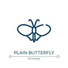 Plain butterfly icon. Linear vector illustration from poi nature collection. Outline plain butterfly icon vector. Thin line symbol for use on web and mobile apps, logo, print media.