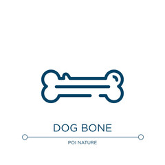 Dog bone icon. Linear vector illustration from woof woof collection. Outline dog bone icon vector. Thin line symbol for use on web and mobile apps, logo, print media.