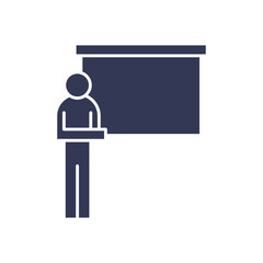 avatar man with presentation board flat style icon vector design