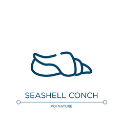 Seashell conch icon. Linear vector illustration from free animals collection. Outline seashell conch icon vector. Thin line symbol for use on web and mobile apps, logo, print media.