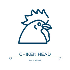 Chiken head icon. Linear vector illustration from free animals collection. Outline chiken head icon vector. Thin line symbol for use on web and mobile apps, logo, print media.