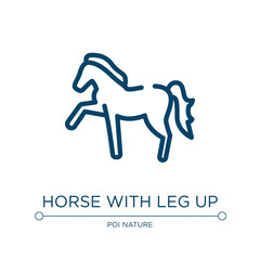 Horse with leg up icon. Linear vector illustration from free animals collection. Outline horse with leg up icon vector. Thin line symbol for use on web and mobile apps, logo, print media.