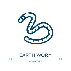 Earth worm icon. Linear vector illustration from free animals collection. Outline earth worm icon vector. Thin line symbol for use on web and mobile apps, logo, print media.