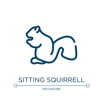 Sitting squirrell icon. Linear vector illustration from free animals collection. Outline sitting squirrell icon vector. Thin line symbol for use on web and mobile apps, logo, print media.