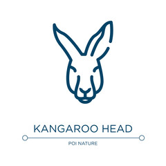 Kangaroo head icon. Linear vector illustration from fauna collection. Outline kangaroo head icon vector. Thin line symbol for use on web and mobile apps, logo, print media.