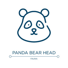 Panda bear head icon. Linear vector illustration from fauna collection. Outline panda bear head icon vector. Thin line symbol for use on web and mobile apps, logo, print media.