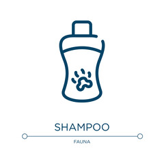 Shampoo icon. Linear vector illustration from pet shop lineal collection. Outline shampoo icon vector. Thin line symbol for use on web and mobile apps, logo, print media.