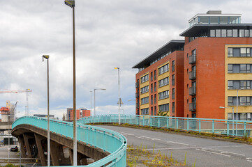 Bridge over the river Lagan, Belfast, the capital and largest city of Northern Ireland