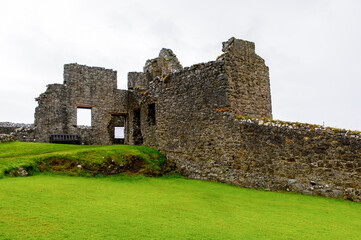 Part of the Dunluce Castle, a medieval castle in Northern Ireland.