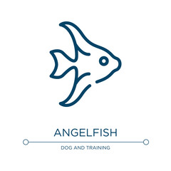Angelfish icon. Linear vector illustration from pet lovers collection. Outline angelfish icon vector. Thin line symbol for use on web and mobile apps, logo, print media.