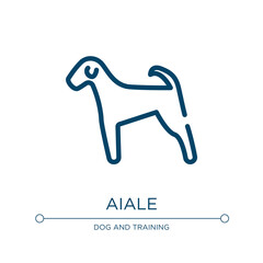 Airedale icon. Linear vector illustration from dog breeds fullbody collection. Outline airedale icon vector. Thin line symbol for use on web and mobile apps, logo, print media.