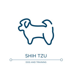 Shih tzu icon. Linear vector illustration from dog breeds fullbody collection. Outline shih tzu icon vector. Thin line symbol for use on web and mobile apps, logo, print media.