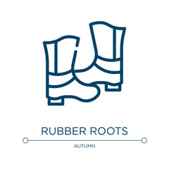 Rubber roots icon. Linear vector illustration from autumn collection. Outline rubber roots icon vector. Thin line symbol for use on web and mobile apps, logo, print media.
