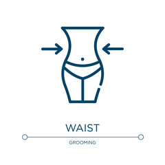 Waist icon. Linear vector illustration from beauty collection. Outline waist icon vector. Thin line symbol for use on web and mobile apps, logo, print media.
