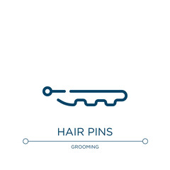Hair pins icon. Linear vector illustration from beauty collection. Outline hair pins icon vector. Thin line symbol for use on web and mobile apps, logo, print media.