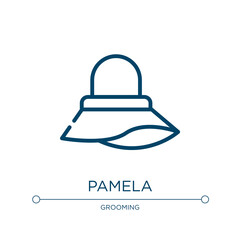 Pamela icon. Linear vector illustration from hipster collection. Outline pamela icon vector. Thin line symbol for use on web and mobile apps, logo, print media.