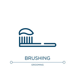 Brushing icon. Linear vector illustration from pretty collection. Outline brushing icon vector. Thin line symbol for use on web and mobile apps, logo, print media.