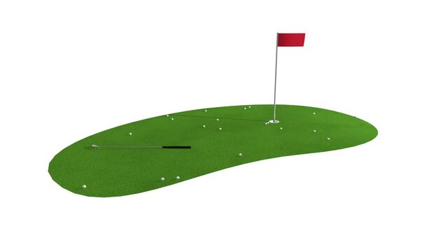 green golf course animation. golf concept. isolate videogreen golf course animation. golf concept. isolate video