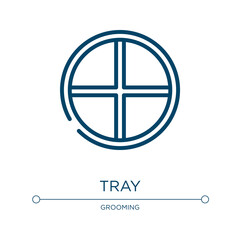 Tray icon. Linear vector illustration from hair salon collection. Outline tray icon vector. Thin line symbol for use on web and mobile apps, logo, print media.