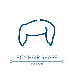 Boy hair shape icon. Linear vector illustration from hair salon collection. Outline boy hair shape icon vector. Thin line symbol for use on web and mobile apps, logo, print media.