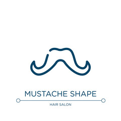 Mustache shape icon. Linear vector illustration from hair salon collection. Outline mustache shape icon vector. Thin line symbol for use on web and mobile apps, logo, print media.