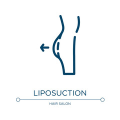 Liposuction icon. Linear vector illustration from spa collection. Outline liposuction icon vector. Thin line symbol for use on web and mobile apps, logo, print media.