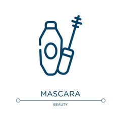 Mascara icon. Linear vector illustration from beauty and spa collection. Outline mascara icon vector. Thin line symbol for use on web and mobile apps, logo, print media.