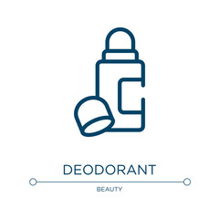 Deodorant icon. Linear vector illustration from make up collection. Outline deodorant icon vector. Thin line symbol for use on web and mobile apps, logo, print media.