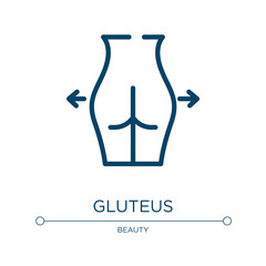 Gluteus icon. Linear vector illustration from plastic surgery collection. Outline gluteus icon vector. Thin line symbol for use on web and mobile apps, logo, print media.
