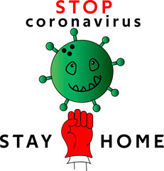 Vector crown virus flat icon. Vector pictogram style is a flat symbol crown virus icon on a white background. Picture of crown virus protection on a white background. Vector illustration. COVID-19 