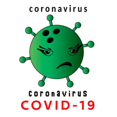 Vector crown virus flat icon. Vector pictogram style is a flat symbol crown virus icon on a white background. Picture of crown virus protection on a white background. Vector illustration. COVID-19 
