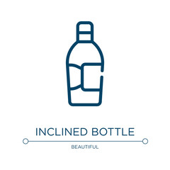 Inclined bottle icon. Linear vector illustration from beauty salon collection. Outline inclined bottle icon vector. Thin line symbol for use on web and mobile apps, logo, print media.