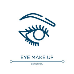 Eye make up icon. Linear vector illustration from pretty collection. Outline eye make up icon vector. Thin line symbol for use on web and mobile apps, logo, print media.