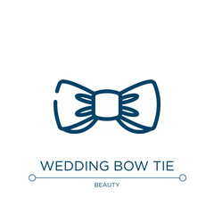Wedding bow tie icon. Linear vector illustration from beautiful collection. Outline wedding bow tie icon vector. Thin line symbol for use on web and mobile apps, logo, print media.