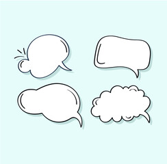 Set of speech bubbles, speech balloons. Think & talk icon vector.