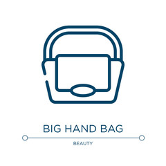 Fototapeta premium Big hand bag icon. Linear vector illustration from beautiful collection. Outline big hand bag icon vector. Thin line symbol for use on web and mobile apps, logo, print media.