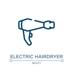 Electric hairdryer icon. Linear vector illustration from beautiful collection. Outline electric hairdryer icon vector. Thin line symbol for use on web and mobile apps, logo, print media.