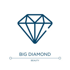 Big diamond icon. Linear vector illustration from beautiful collection. Outline big diamond icon vector. Thin line symbol for use on web and mobile apps, logo, print media.