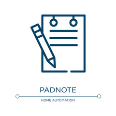 Padnote icon. Linear vector illustration from restaurant elements collection. Outline padnote icon vector. Thin line symbol for use on web and mobile apps, logo, print media.