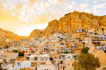 Fototapeta premium Ma'loula or Maaloula, a small Christian village in the Rif Dimashq Governorate in Syria.