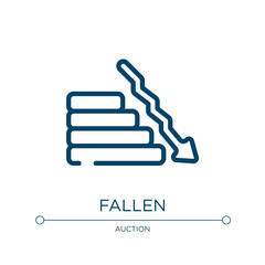 Fallen icon. Linear vector illustration from business collection. Outline fallen icon vector. Thin line symbol for use on web and mobile apps, logo, print media.
