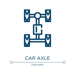 Car axle icon. Linear vector illustration from car parts collection. Outline car axle icon vector. Thin line symbol for use on web and mobile apps, logo, print media.