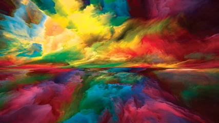 Zelfklevend behang Mix van kleuren Deur naar dromenland
