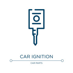 Car ignition icon. Linear vector illustration from car parts collection. Outline car ignition icon vector. Thin line symbol for use on web and mobile apps, logo, print media.
