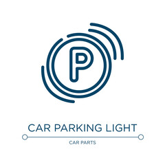 Car parking light icon. Linear vector illustration from car parts collection. Outline car parking light icon vector. Thin line symbol for use on web and mobile apps, logo, print media.